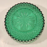Vintage Arcoroc Wexford Starburst 9" Emerald Green Crystal Glass Bowl Made in France
