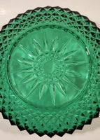 Vintage Arcoroc Wexford Starburst 9" Emerald Green Crystal Glass Bowl Made in France
