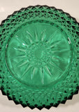 Vintage Arcoroc Wexford Starburst 9" Emerald Green Crystal Glass Bowl Made in France