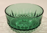 Vintage Arcoroc Wexford Starburst 4 3/4" Emerald Green Crystal Glass Bowl Made in France