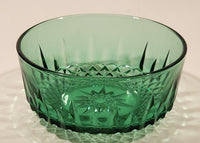 Vintage Arcoroc Wexford Starburst 4 3/4" Emerald Green Crystal Glass Bowl Made in France
