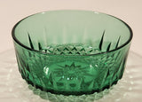 Vintage Arcoroc Wexford Starburst 4 3/4" Emerald Green Crystal Glass Bowl Made in France
