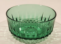 Vintage Arcoroc Wexford Starburst 4 3/4" Emerald Green Crystal Glass Bowl Made in France