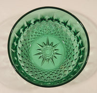 Vintage Arcoroc Wexford Starburst 4 3/4" Emerald Green Crystal Glass Bowl Made in France