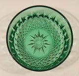 Vintage Arcoroc Wexford Starburst 4 3/4" Emerald Green Crystal Glass Bowl Made in France