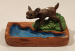 Vintage Hand Painted Deer Next to Water and Bush Ceramic Ashtray Made in Japan