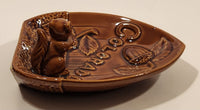 Vintage Colorado Squirrel Brown Ceramic Ashtray Nut Dish