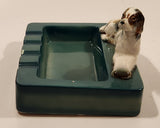 Vintage Spaniel Dog on Green Ceramic Ashtray