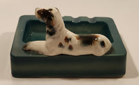 Vintage Spaniel Dog on Green Ceramic Ashtray