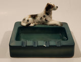 Vintage Spaniel Dog on Green Ceramic Ashtray