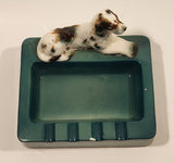 Vintage Spaniel Dog on Green Ceramic Ashtray