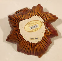 Vintage TII Collection Small Song Bird Brown Maple Leaf Shaped Hand Decorated Ceramic Ashtray Nut Dish Made in China
