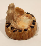 Vintage 1940s Canadian Beaver Light Brown Ceramic Ashtray Nut Dish