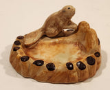 Vintage 1940s Canadian Beaver Light Brown Ceramic Ashtray Nut Dish