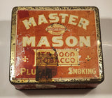 Antique Rock City Tobacco Co. Ltd. Quebec Master Mason Plug Smoking Tobacco Tin Metal Container