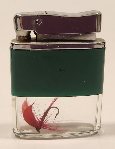 Vintage Crystal Clear and Green Fly Fishing Lighter