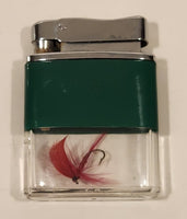 Vintage Crystal Clear and Green Fly Fishing Lighter