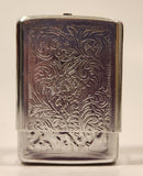 1990s A.A.D.L.P. Engraved Tin Silver Look Metal Cigarette Case Made in China