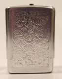 1990s A.A.D.L.P. Engraved Tin Silver Look Metal Cigarette Case Made in China