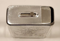 1990s A.A.D.L.P. Engraved Tin Silver Look Metal Cigarette Case Made in China