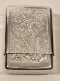 1990s A.A.D.L.P. Engraved Tin Silver Look Metal Cigarette Case Made in China