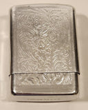 1990s A.A.D.L.P. Engraved Tin Silver Look Metal Cigarette Case Made in China