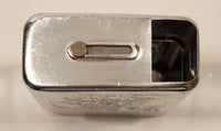 1990s A.A.D.L.P. Engraved Tin Silver Look Metal Cigarette Case Made in China