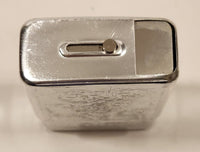 1990s A.A.D.L.P. Engraved Tin Silver Look Metal Cigarette Case Made in China