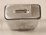 1990s A.A.D.L.P. Engraved Tin Silver Look Metal Cigarette Case Made in China