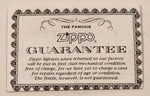 Vintage The Famous Zippo Guarantee Manual Paper Work