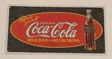 1990 Drink Ice-Cold Coca Cola Delicious Refreshing Tin Metal Sign