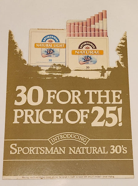 Rare Vintage Sportsman Natural and Natural Light 30 For The Price Of 25! Cigarettes Cardboard Store Advertising Sign