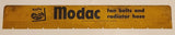Rare Vintage NAPA Modac Fan Belts and Radiator Hose Assurance of Quality Yellow 5" x 34" Display Rack Topper Metal Sign