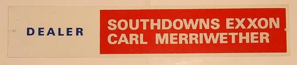 Rare Vintage Exxon Dealer Southdown Exxon Carl Marriwether Baton Rouge Louisiana 7 1/2" x 40 1/4" Metal Sign