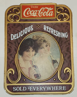 Vintage Drink Coca Cola Delicious Refreshing Sold Everywhere 2 1/2" x 28 3/4" Plastic Sign with Cardboard Backing