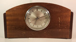 Antique New Haven Art Deco Curved Wood Cased Electric Chime Mantle Clock Made in U.S.A.