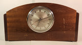 Antique New Haven Art Deco Curved Wood Cased Electric Chime Mantle Clock Made in U.S.A.