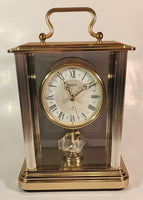 Vintage Citizen Quartz 10 1/2" Tall Brass Anniversary Carriage Clock Made in Japan