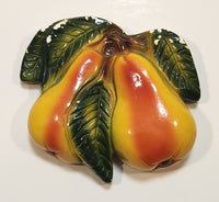 Vintage 1950s Two Pears Fruit Chalkware Wall Decor