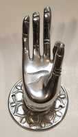 Vintage Thai Buddha Vitarka Mudra Hand 5 1/2" Aluminum Wall Mount Towel Holder