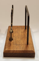 Vintage "Do It Now" Solid Brass and Oak Wood Desktop Office Bill Letter Folder Holder
