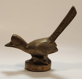 Vintage Roadrunner Bird with Tail Up 6" Brass Metal Figurine
