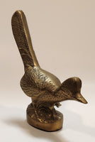 Vintage Roadrunner Bird with Tail Up 6" Brass Metal Figurine