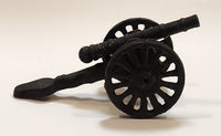 Vintage Cast Iron Metal 4 1/2" Long Toy Artillery Cannon with Rolling Wheels