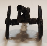 Vintage Cast Iron Metal 4 1/2" Long Toy Artillery Cannon with Rolling Wheels