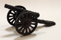 Vintage Cast Iron Metal 4 1/2" Long Toy Artillery Cannon with Rolling Wheels