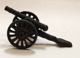 Vintage Cast Iron Metal 4 1/2" Long Toy Artillery Cannon with Rolling Wheels
