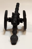 Vintage Cast Iron Metal 4 1/2" Long Toy Artillery Cannon with Rolling Wheels