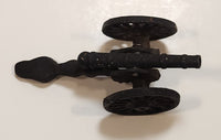 Vintage Cast Iron Metal 4 1/2" Long Toy Artillery Cannon with Rolling Wheels