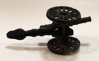 Vintage Cast Iron Metal 4 1/2" Long Toy Artillery Cannon with Rolling Wheels